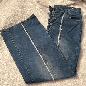 Very beatiful and stylish wide Legs Jean denim material . Light blue color